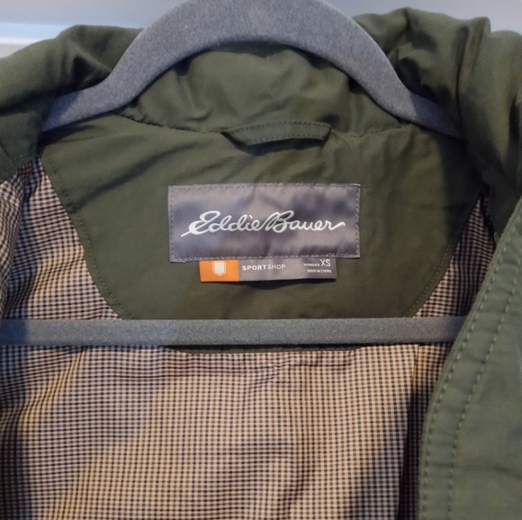 Eddie Bauer Sport Shop Women's Olive Green Quilted Goose down Vest - Picture 7 of 8